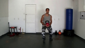 Foot Movement Drill Utilizing A Kettlebell