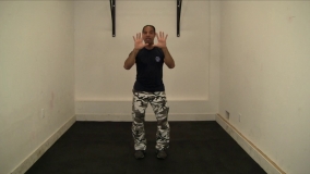 Practicing Foot Movements 1-10 With Quick Draw Hand Strikes